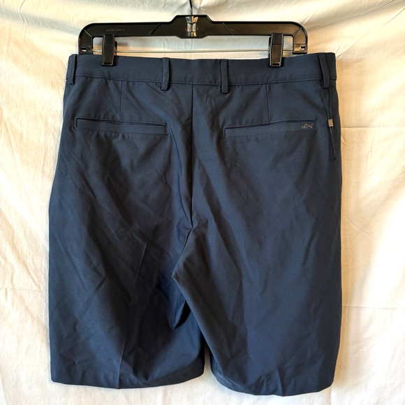 Greg Norman Men Stretch Performance Shorts 34 Navy Blue Flat Front Golf Athletic - Picture 3 of 9